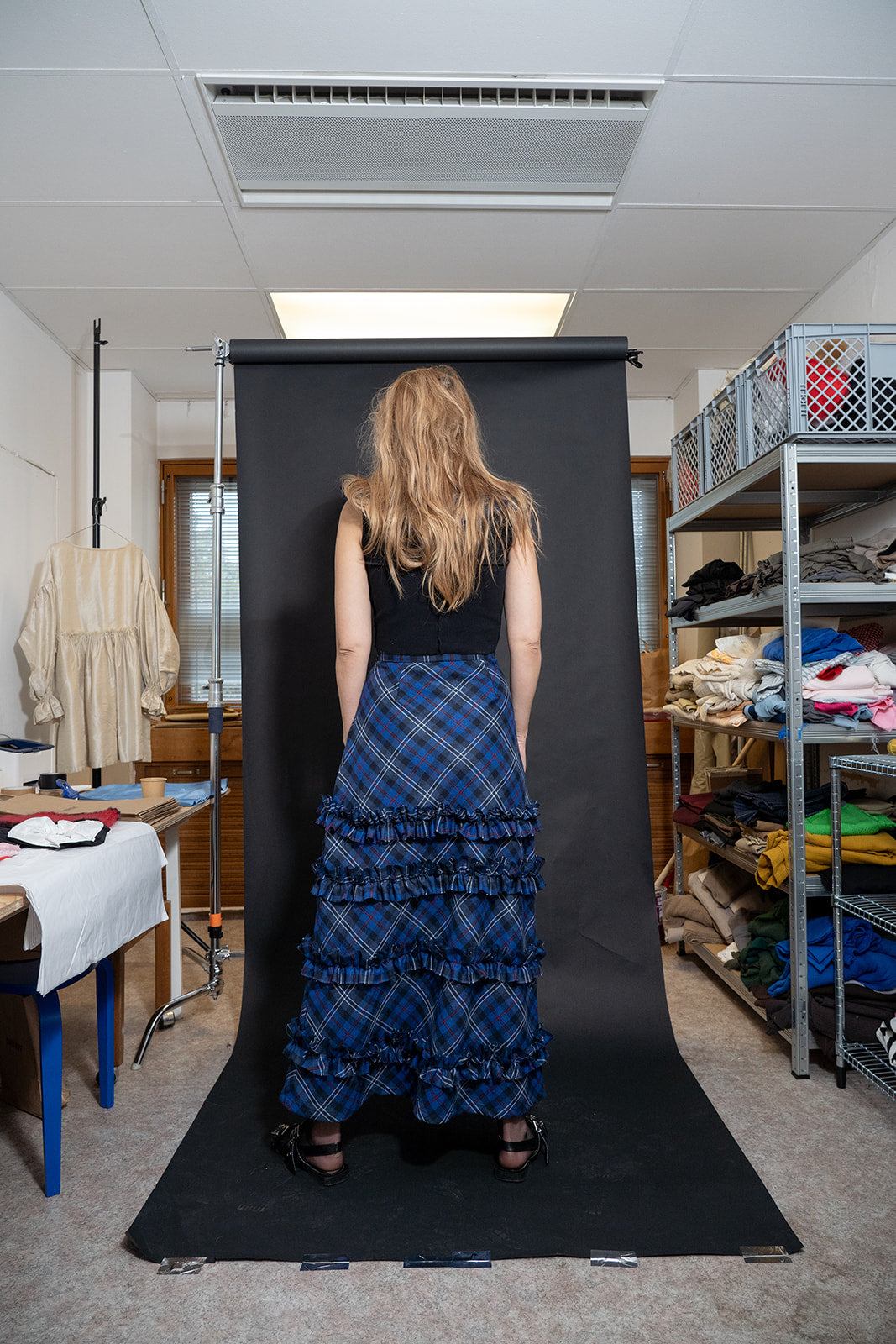 Ruffle wool skirt