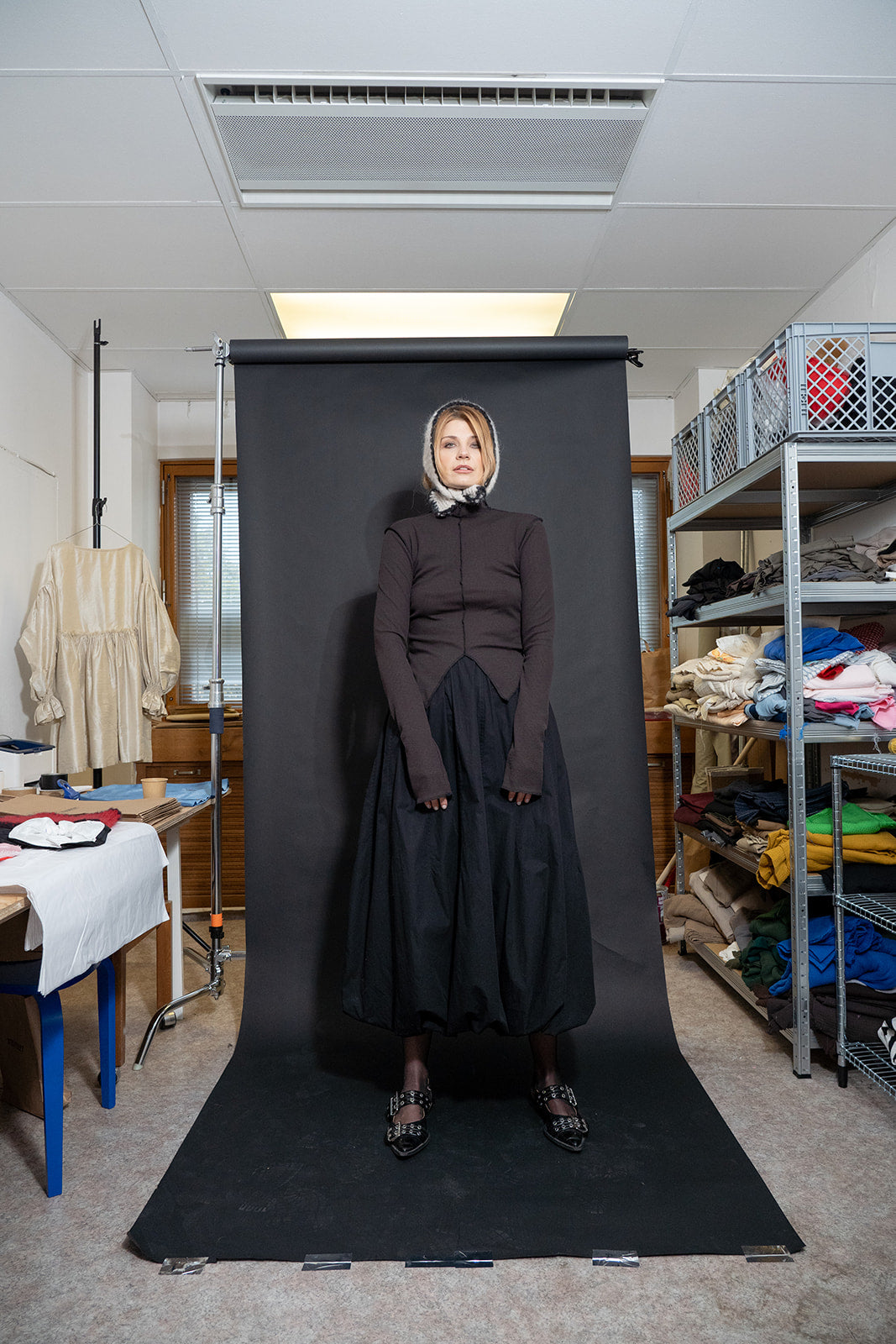 Split wool turtleneck