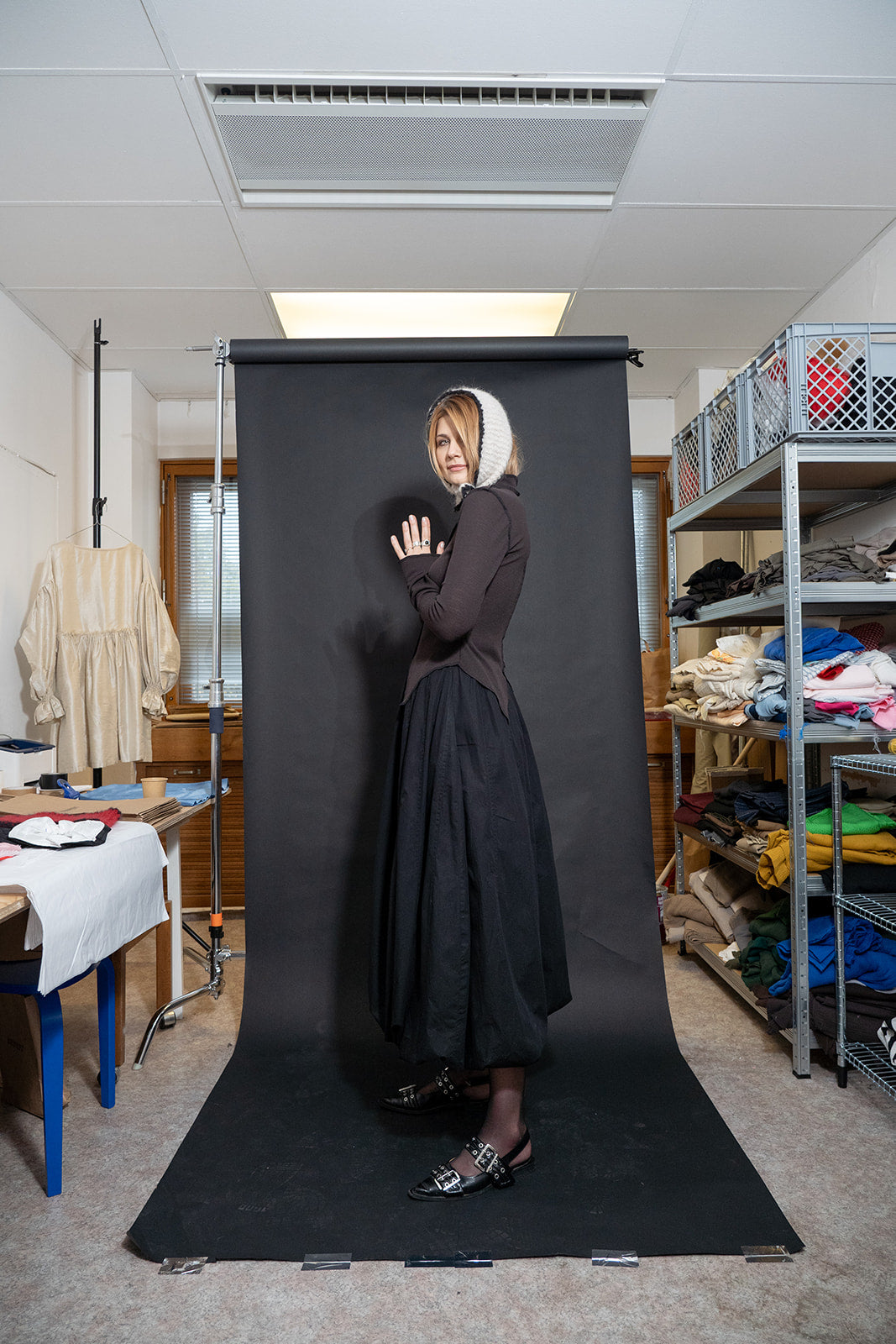 Split wool turtleneck