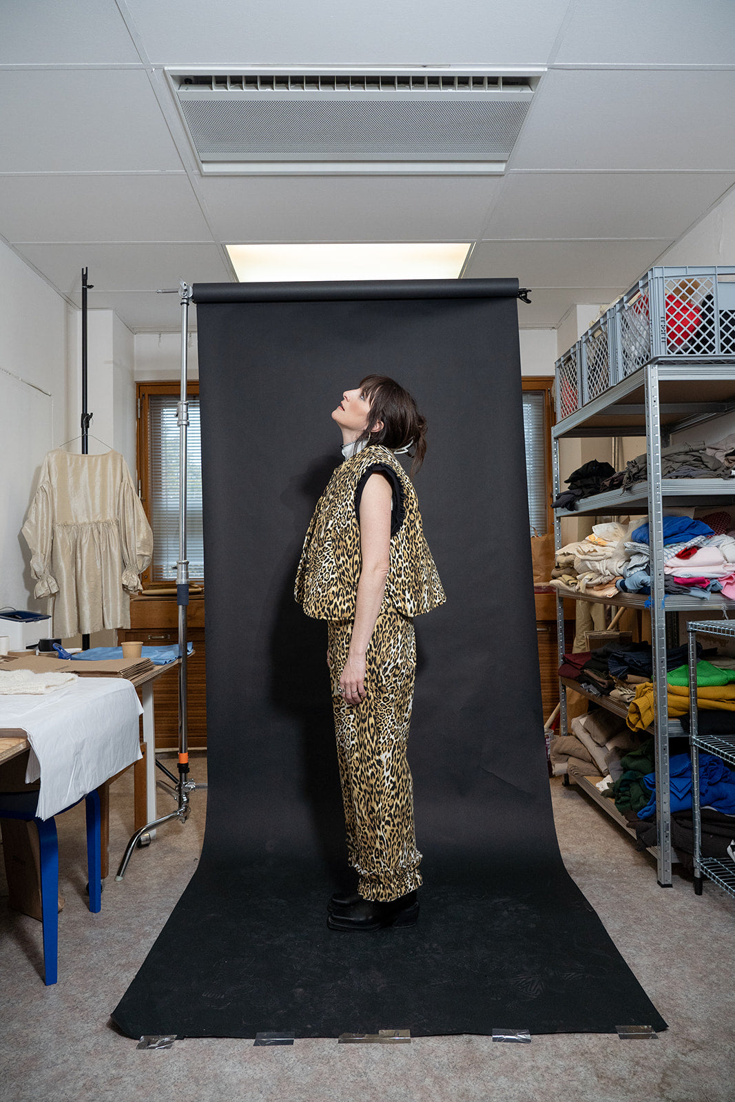 Ruffle trousers leopard