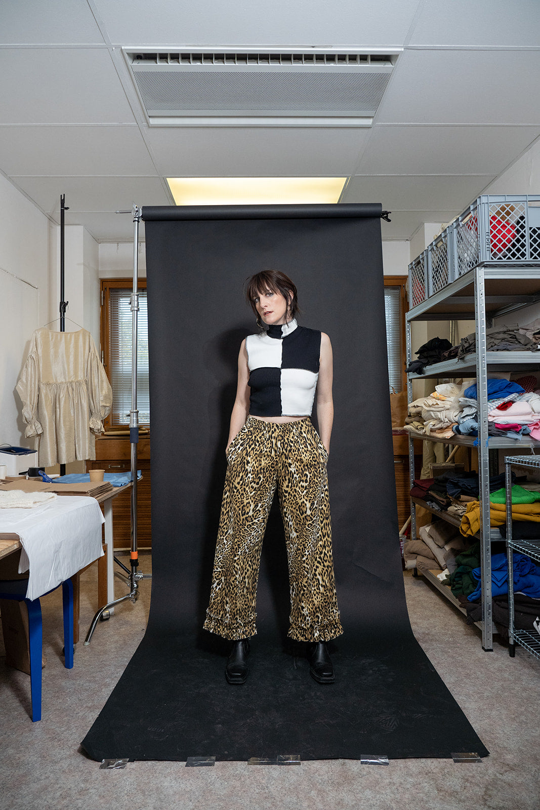 Ruffle trousers leopard