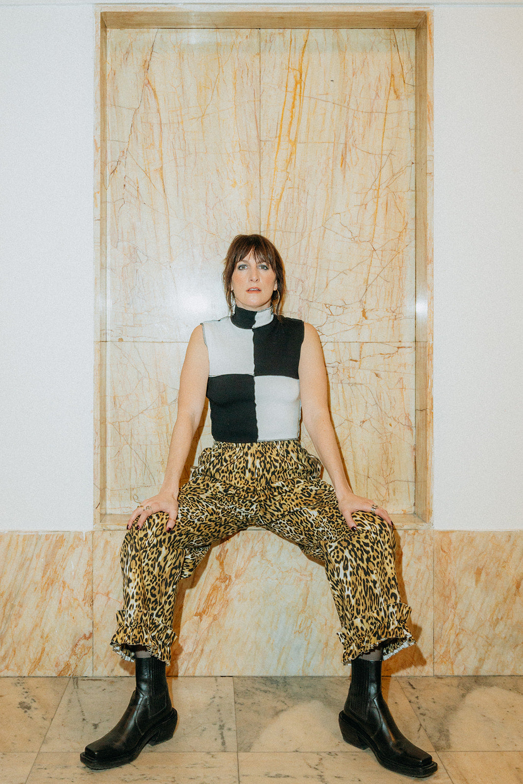 Ruffle trousers leopard