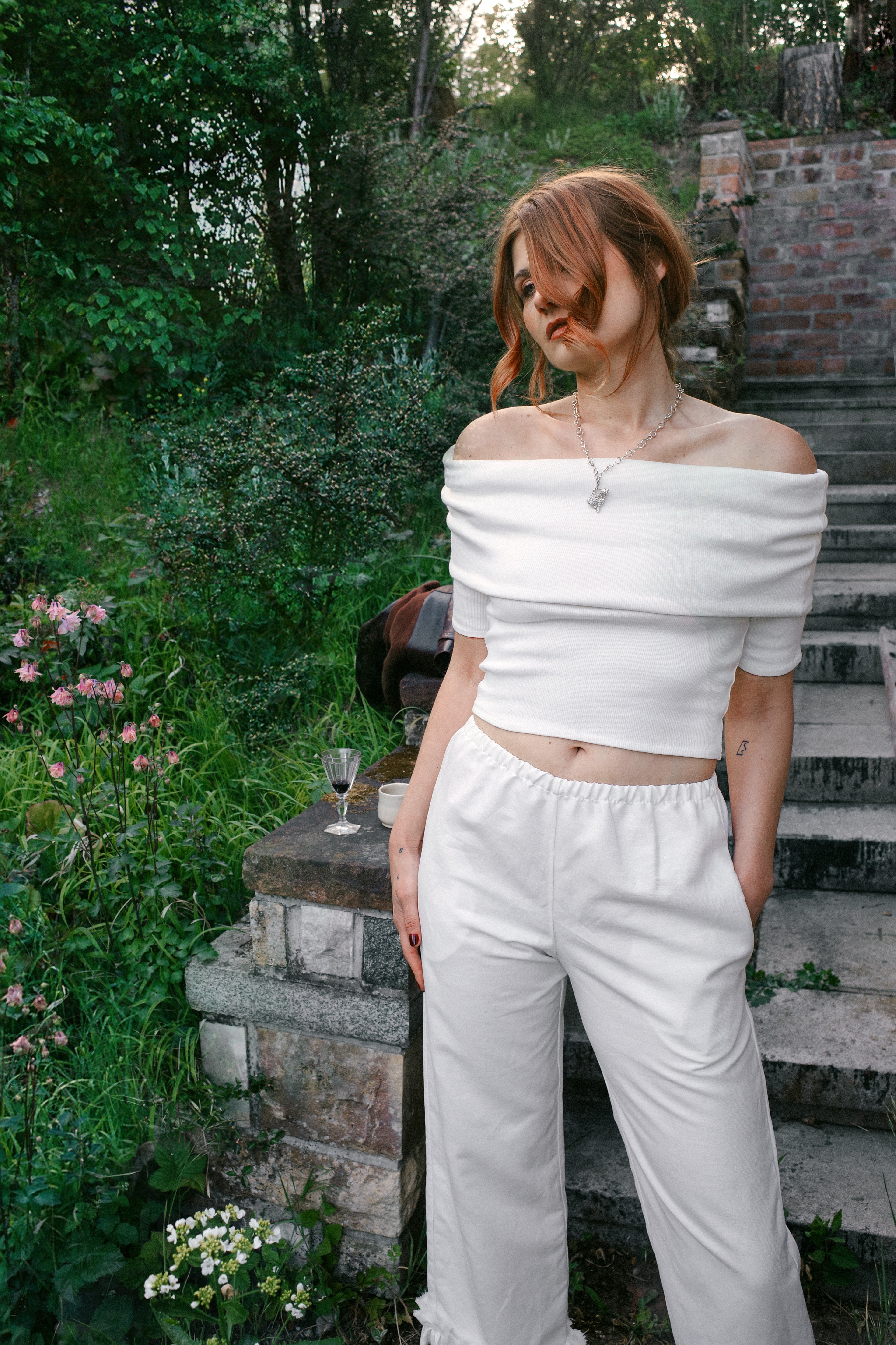 Ruffle trousers linen