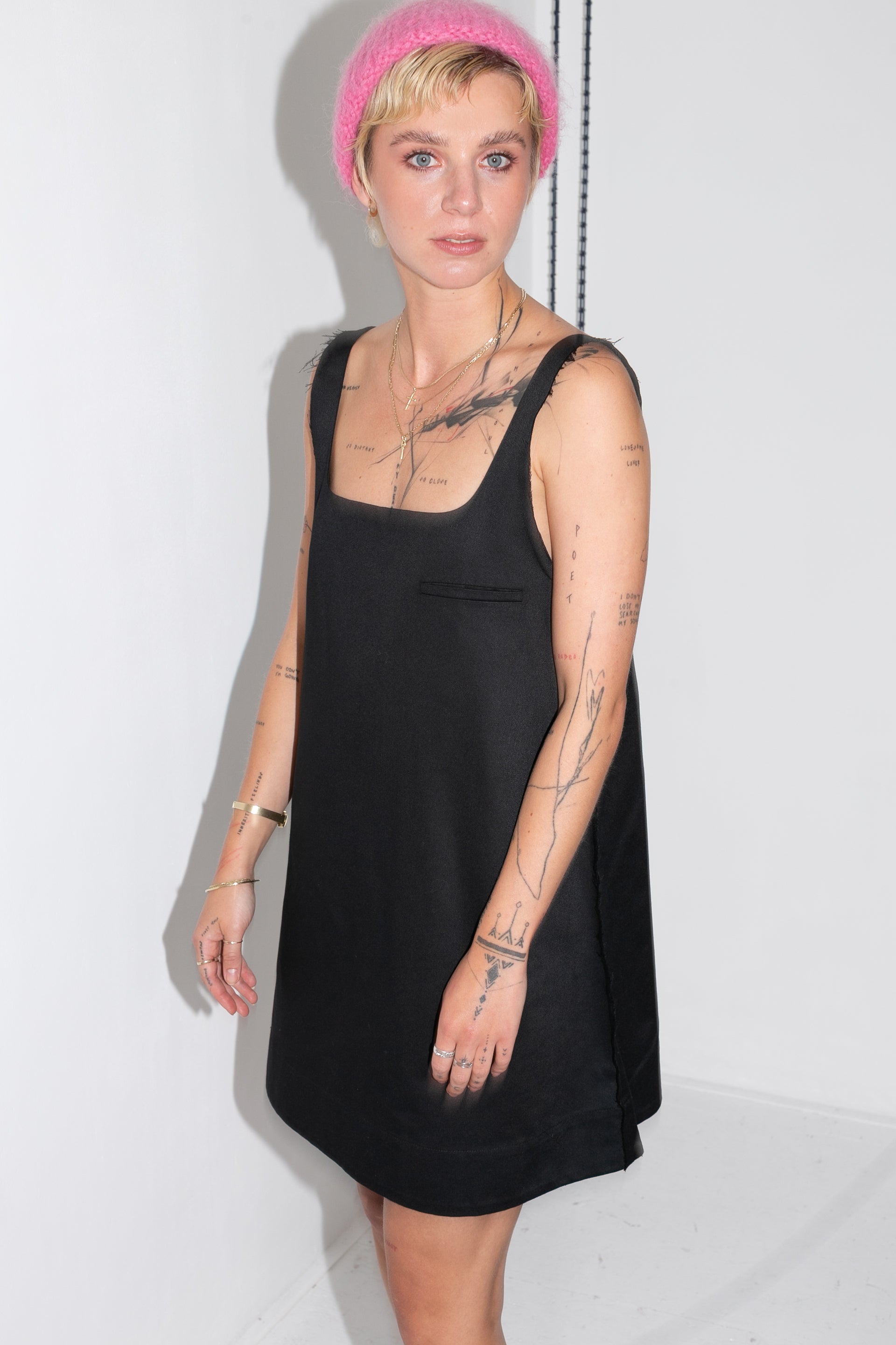 Pinafore twill dress