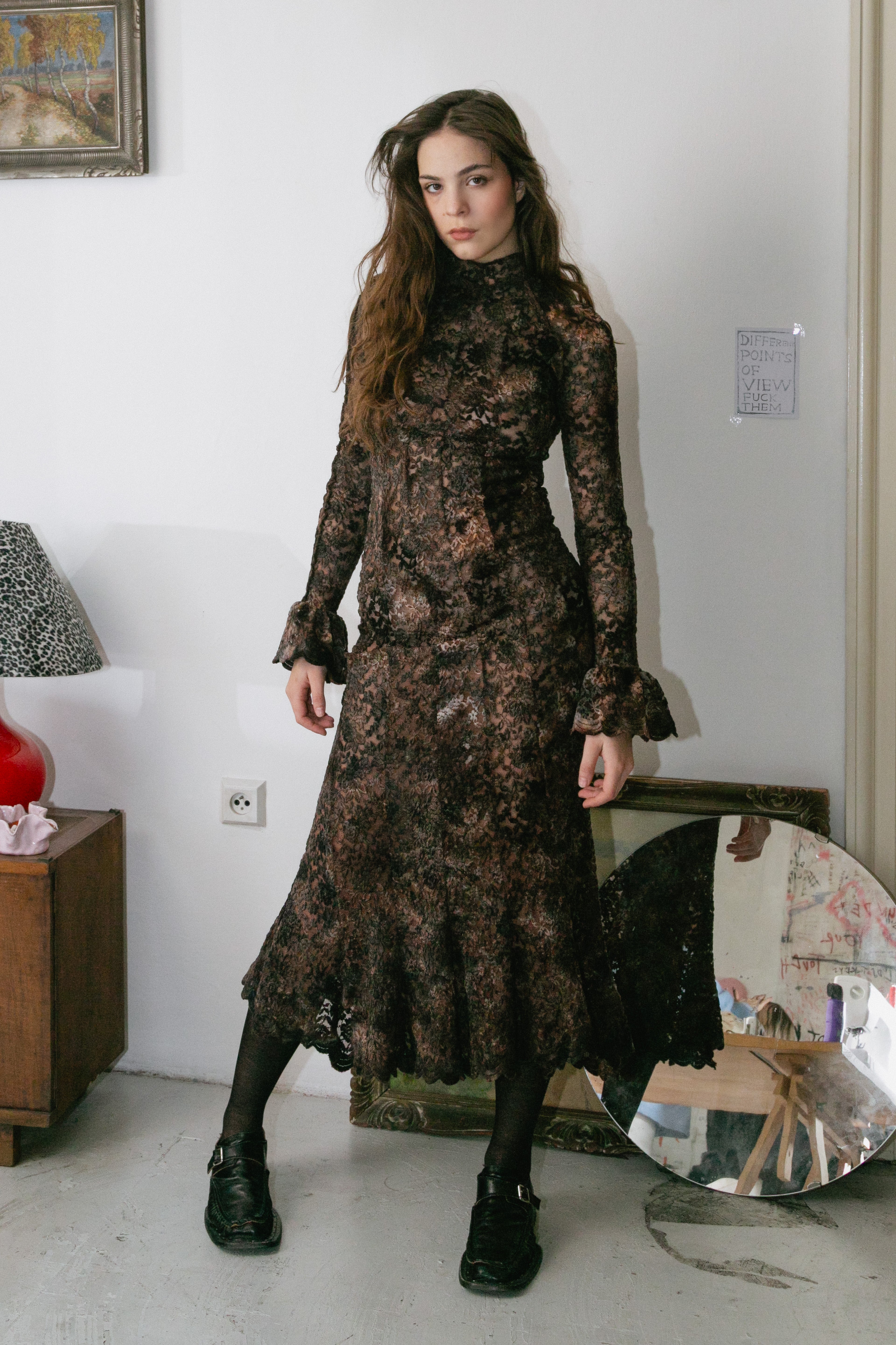 Raglan country lace dress