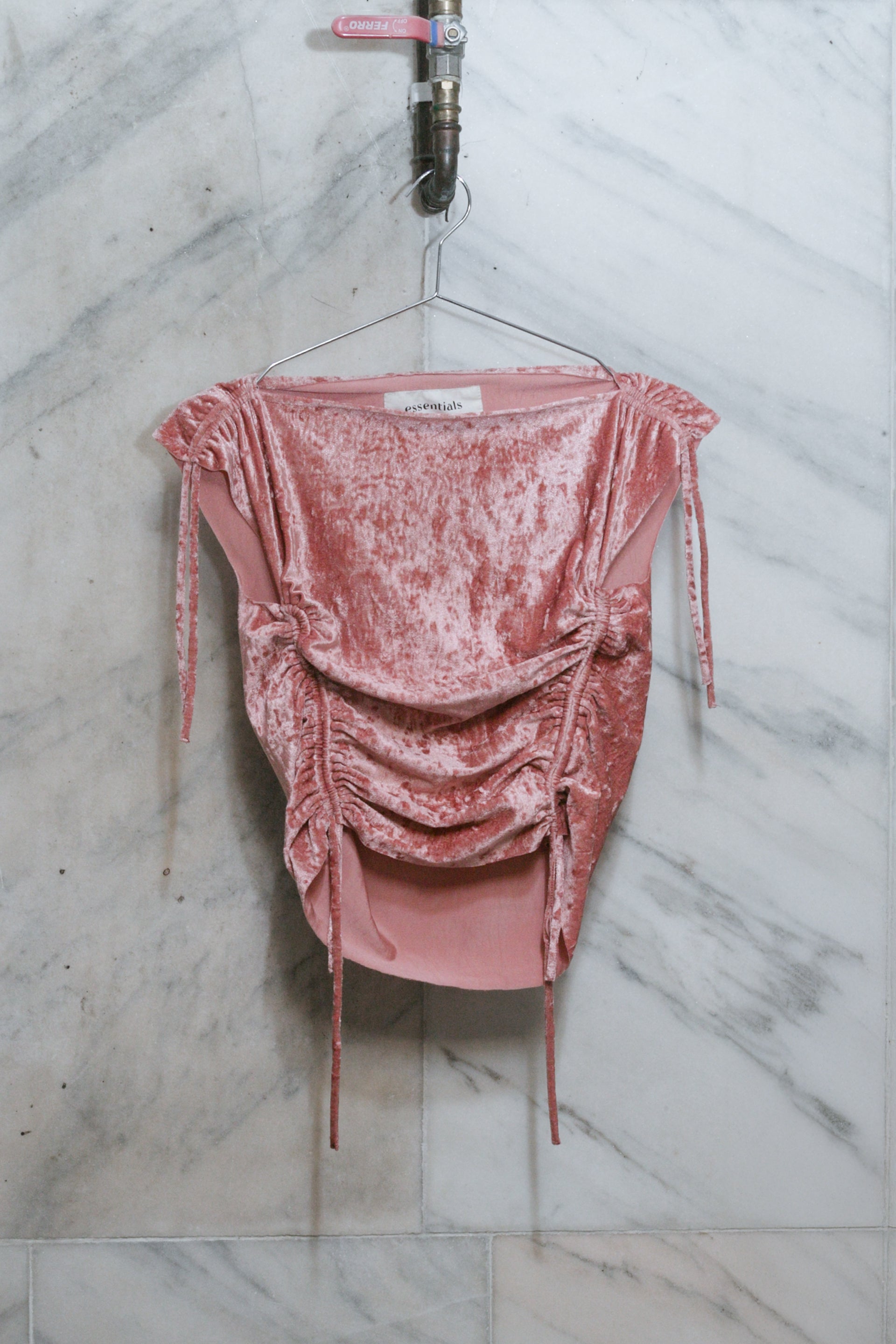 Ruched velvet top