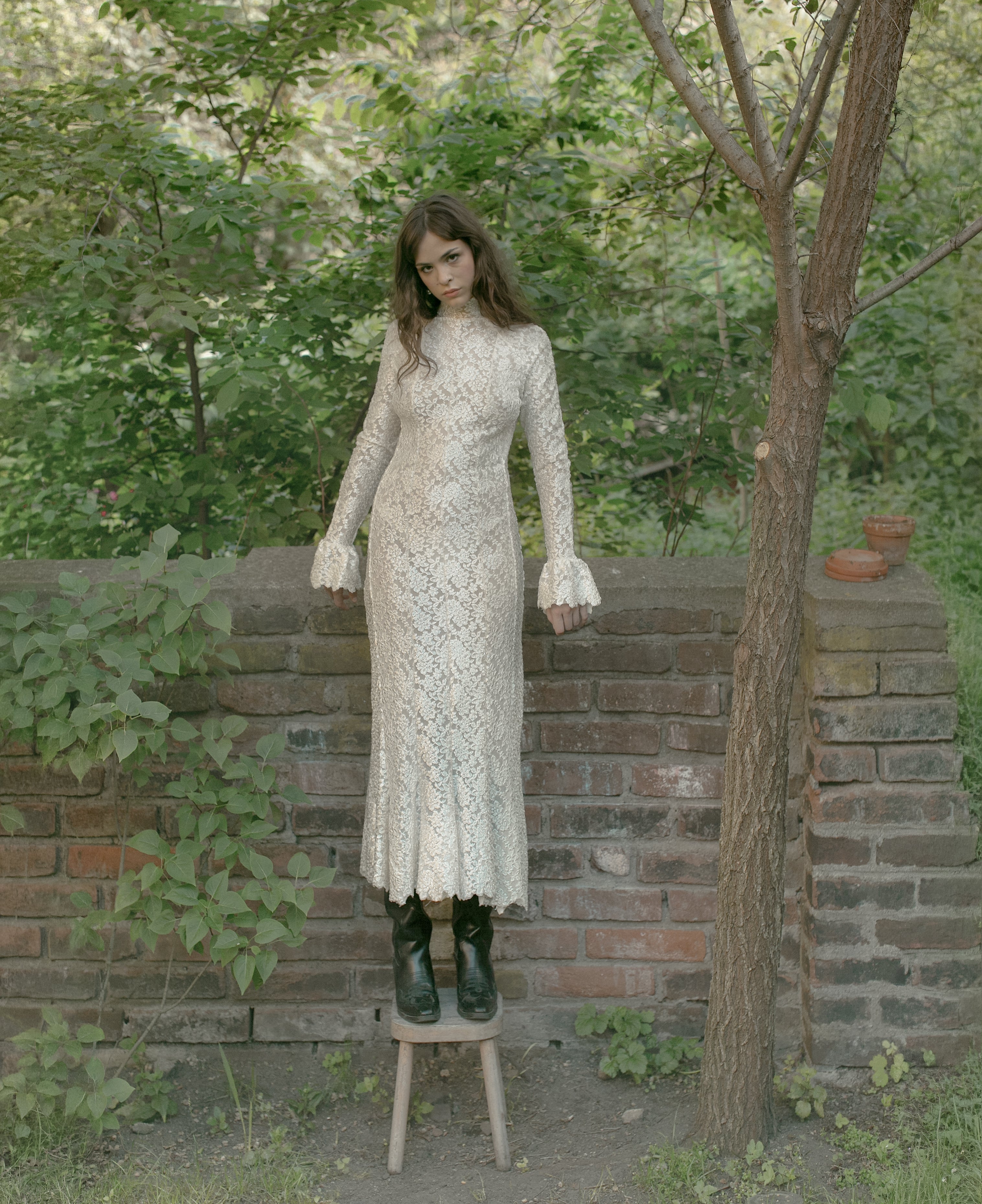 Raglan country lace dress