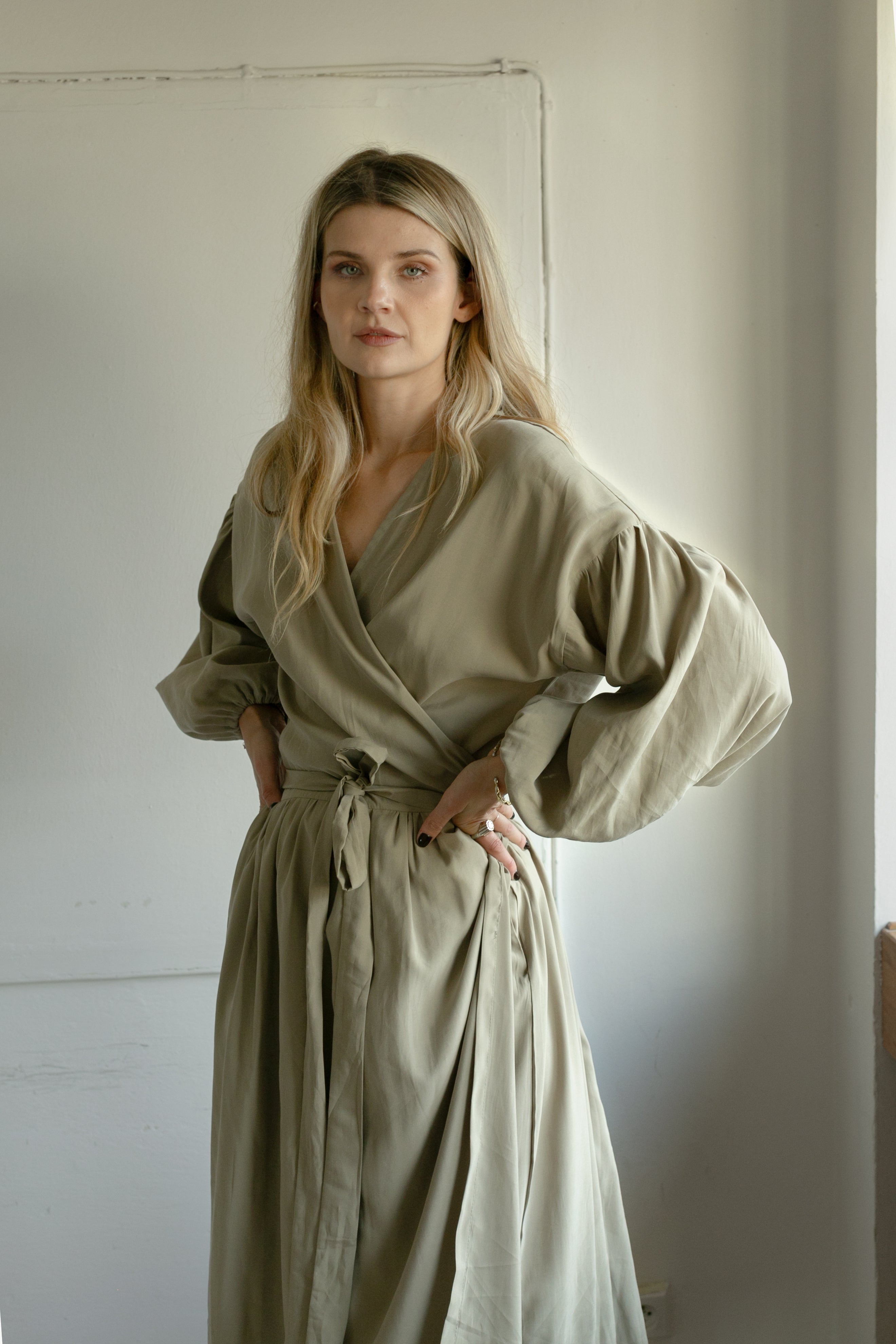 Wrap tencel dress