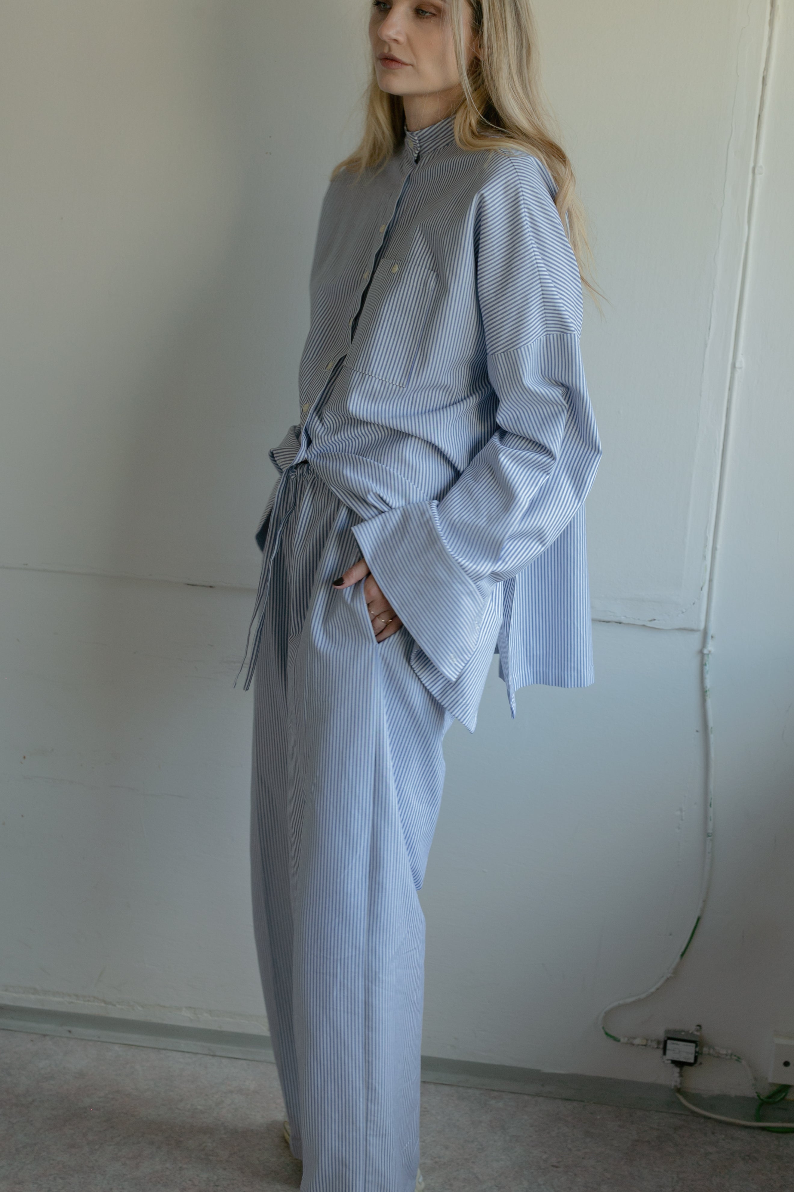 Stripe canvas pj trousers