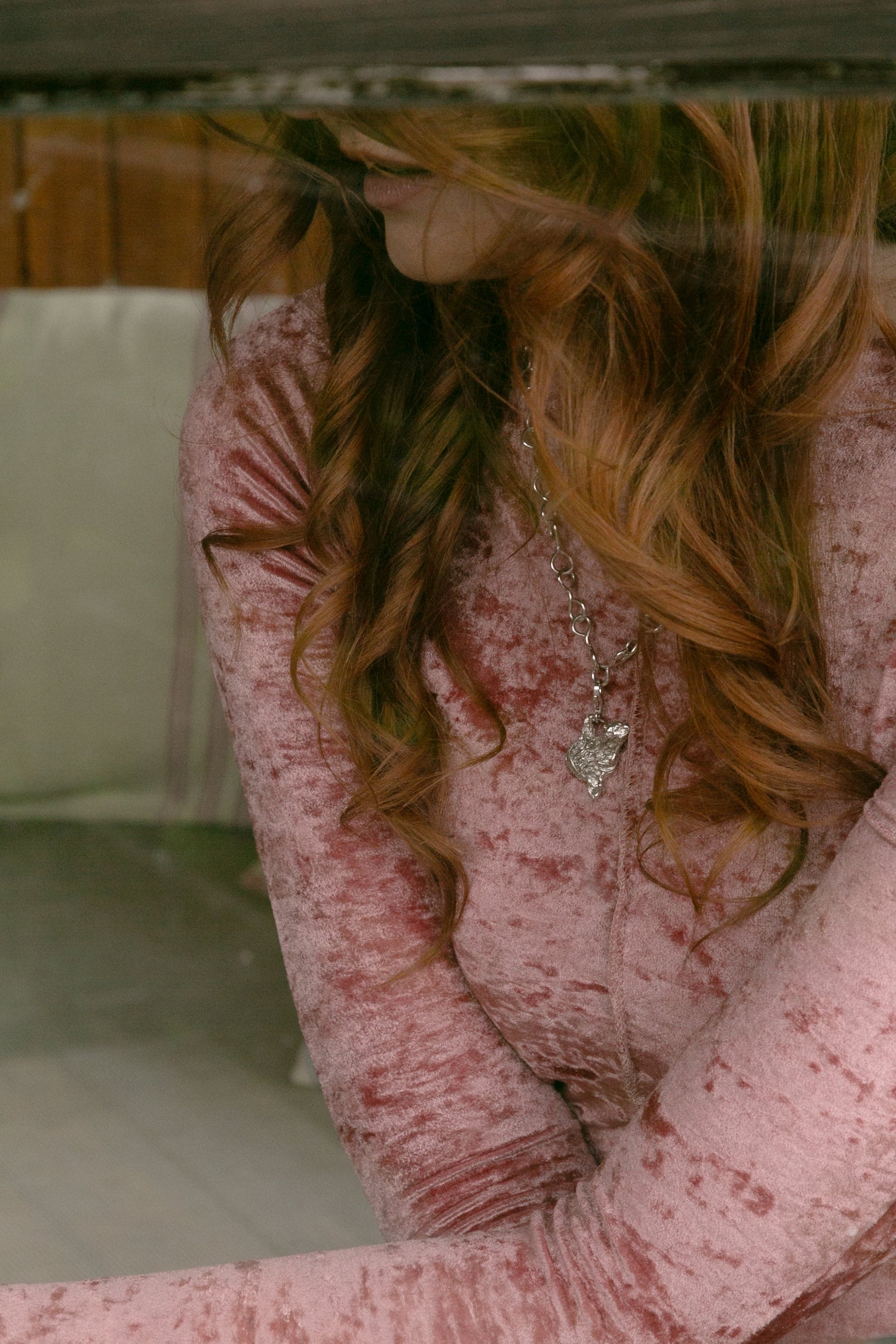 Long sleeve velvet top