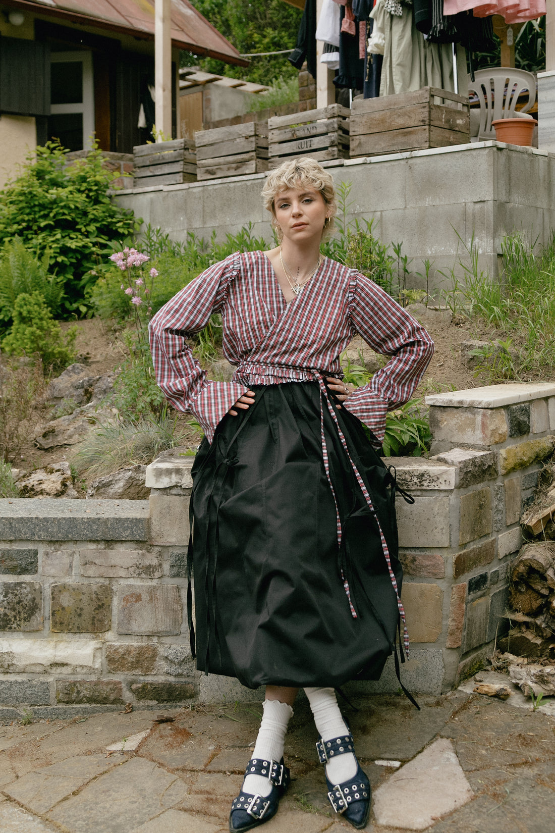 Wrap ruffle shirt