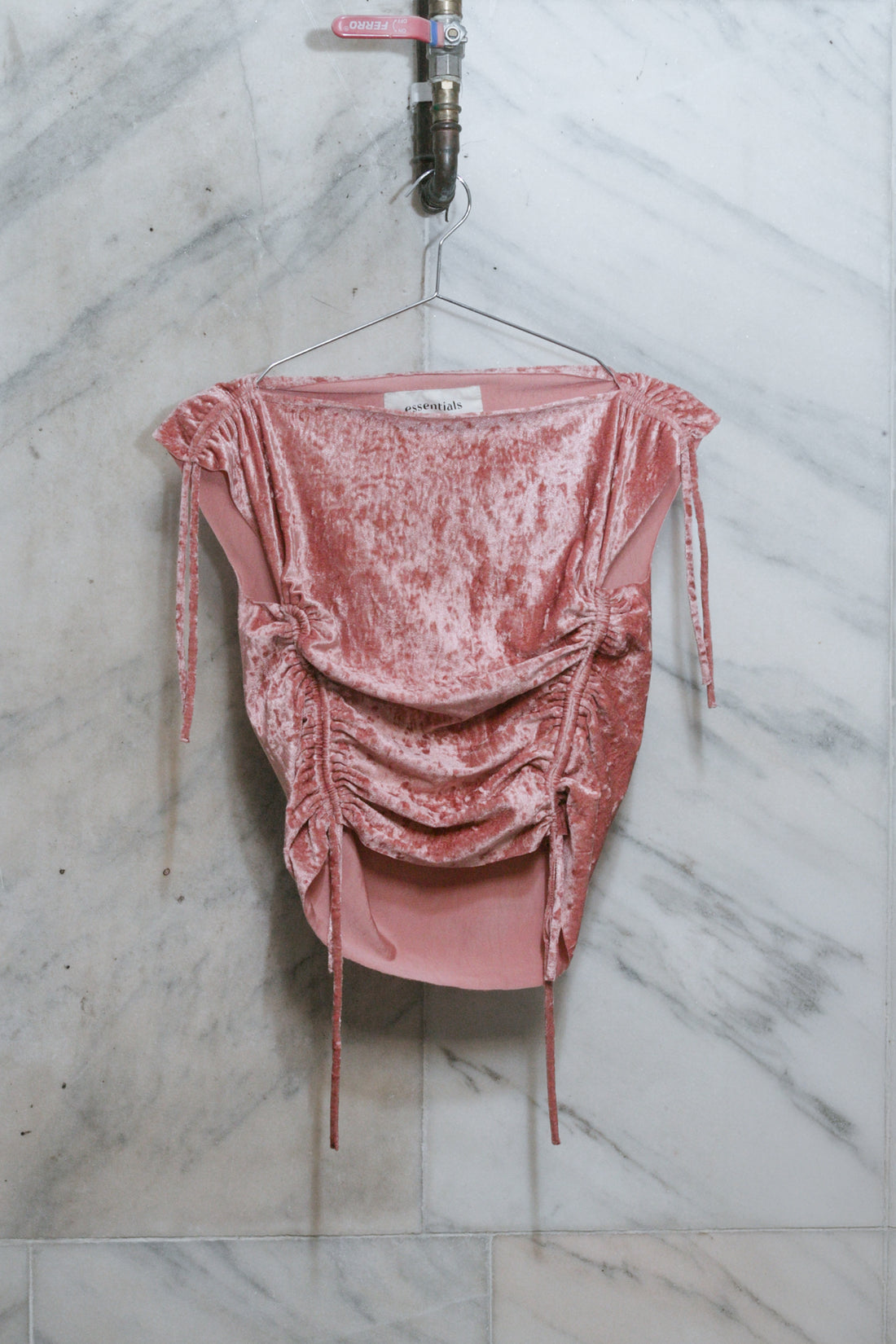 Ruched velvet top