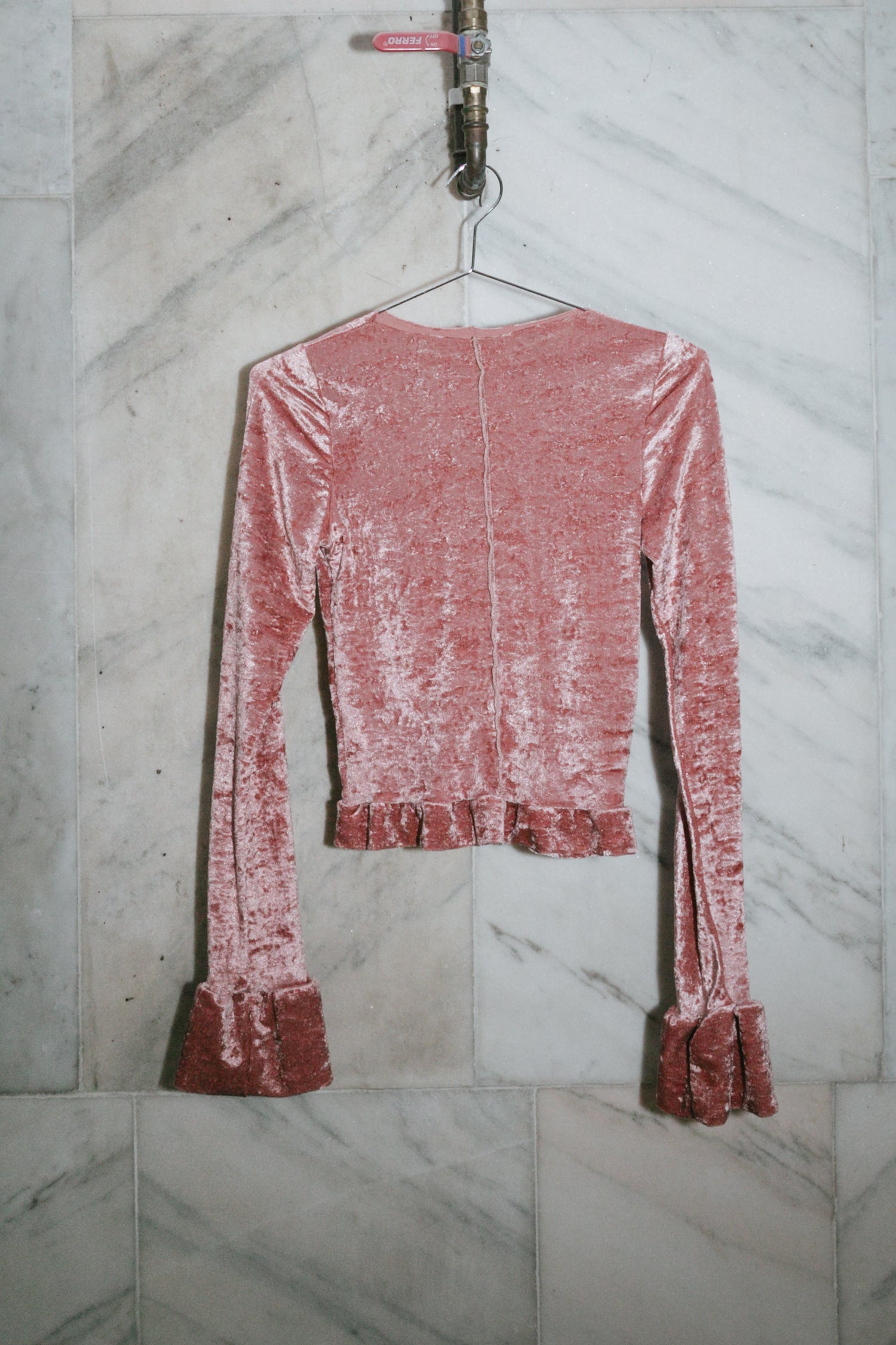 Long sleeve velvet top