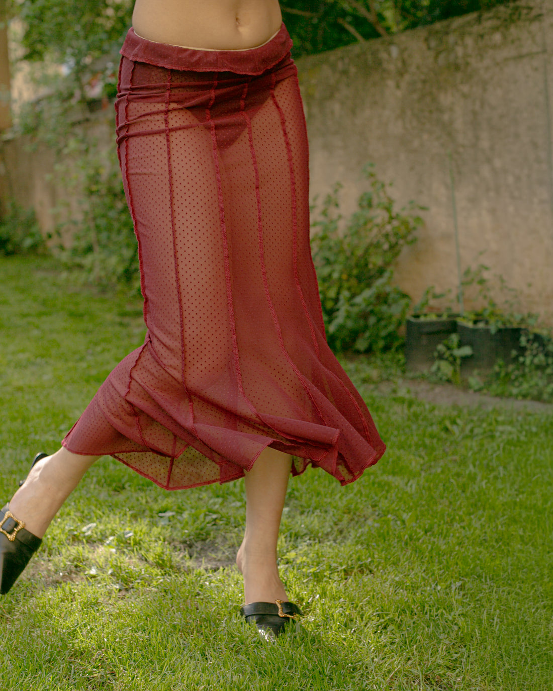 Country jersey skirt dots
