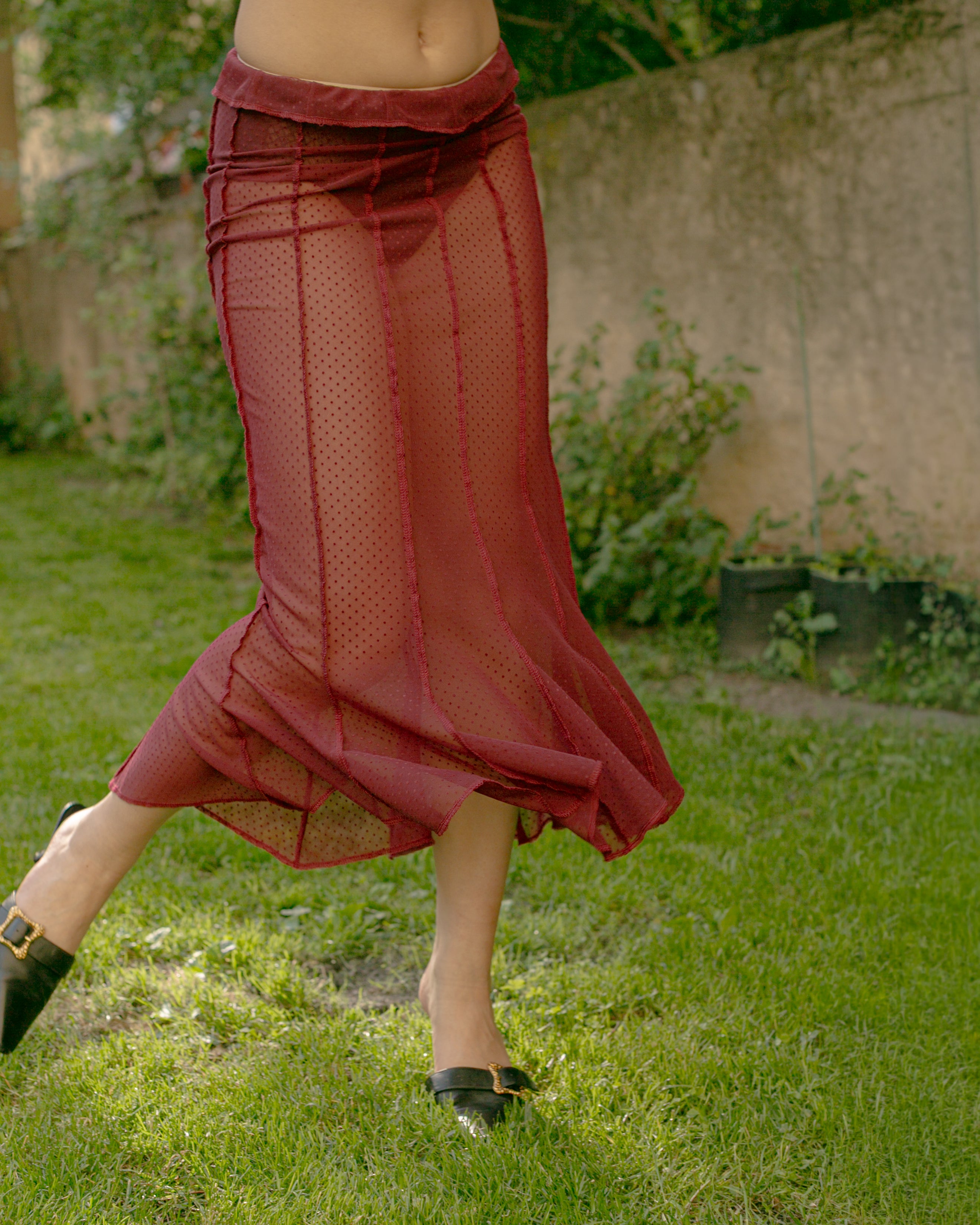 Country jersey skirt dots