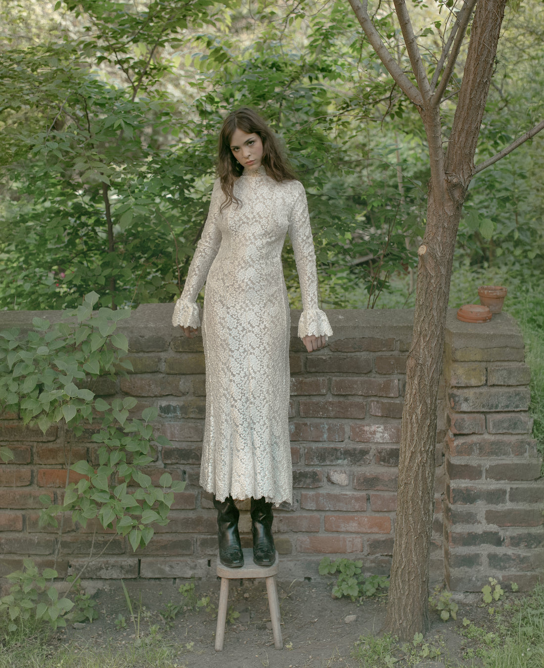 Raglan country lace dress